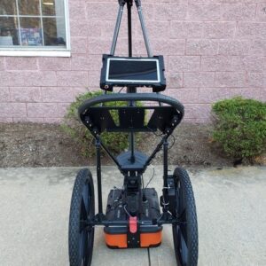 A cart with a GSSI UtilityScan G2 Like New Condition on it.