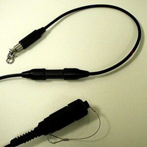 A black cord with a 12 CHANNEL DOWNHOLE/BOTTOM Cable attached to it.