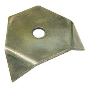 A TRIPOD METAL SNOWBASE with a hole in it.