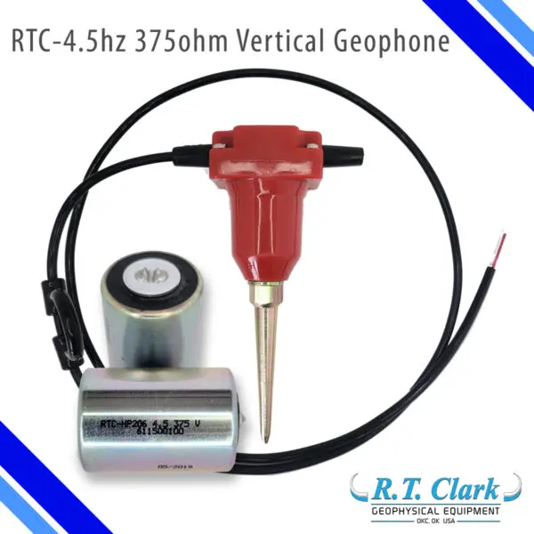 Rt clark vertical geophone. -> RTC 4.5HZ 375OHM VERTICAL GEOPHONE.